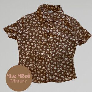 Le Roi vintage 60s/70s button-down brown shirt
